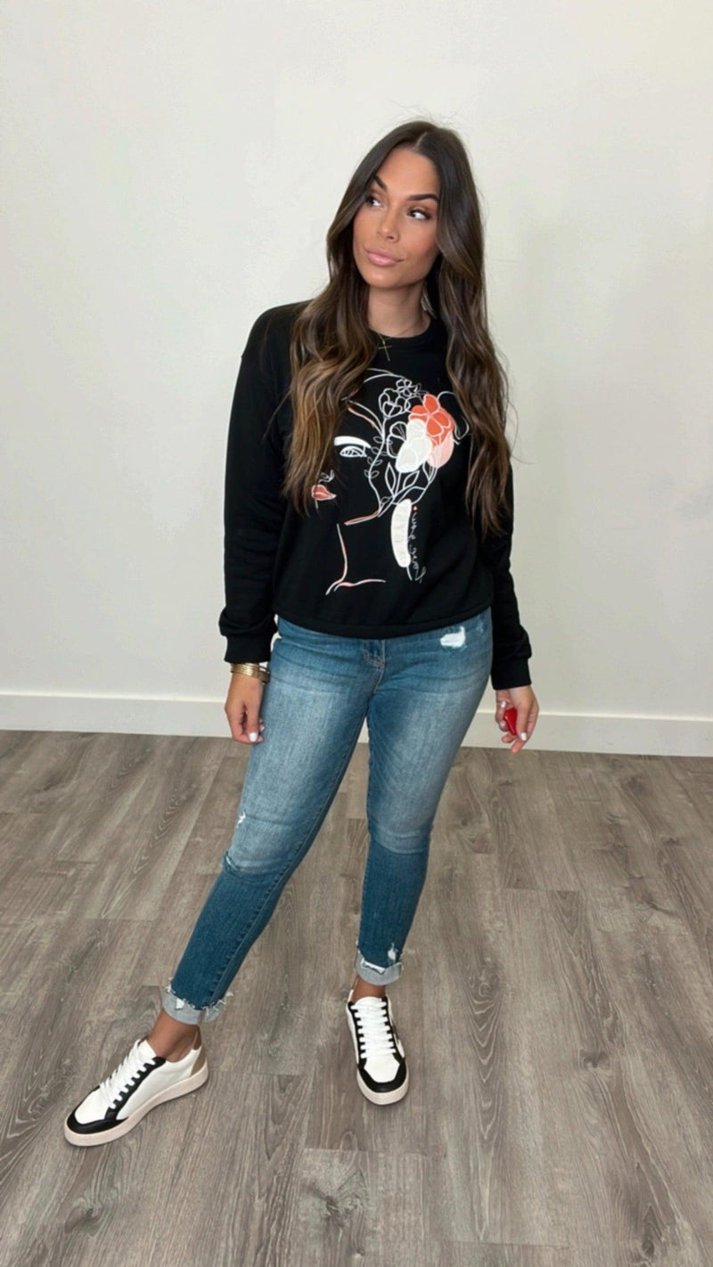 Mayra Embroidered Black Top - PRINZZESA BOUTIQUE