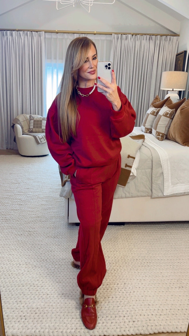 Emery Burgundy Jogger