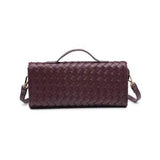 Ada Top Handle Woven East West Clutch Crossbody Wine - PRINZZESA BOUTIQUE