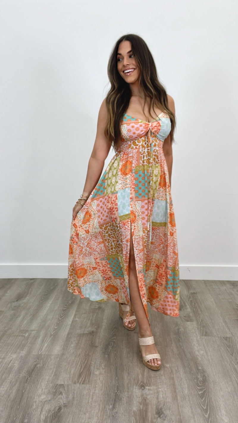 Adamantia Tangerine Print Dress