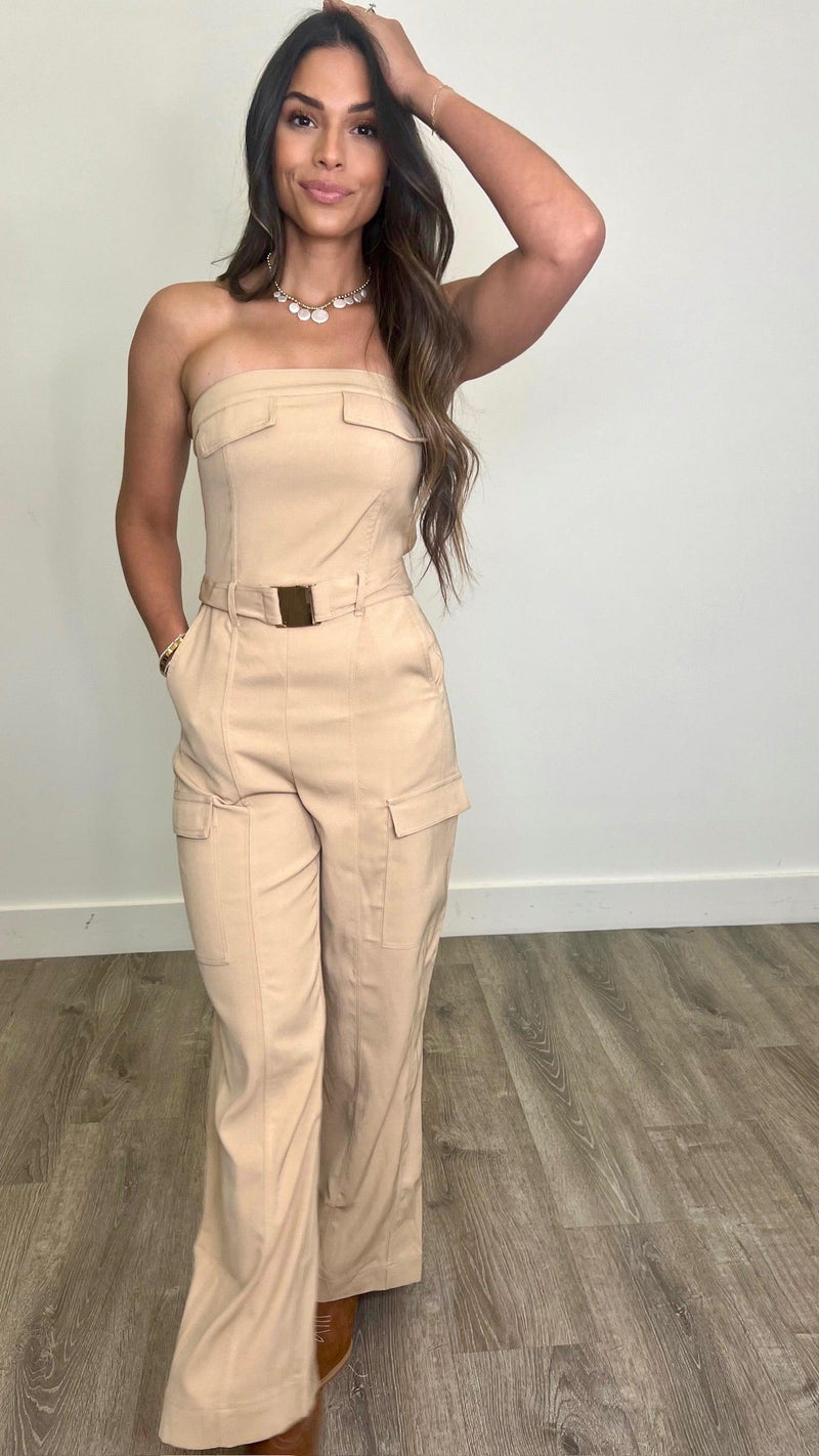 Elwood Camel Jumpsuit - PRINZZESA BOUTIQUE