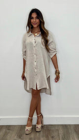 Gina Linen Dress - PRINZZESA BOUTIQUE