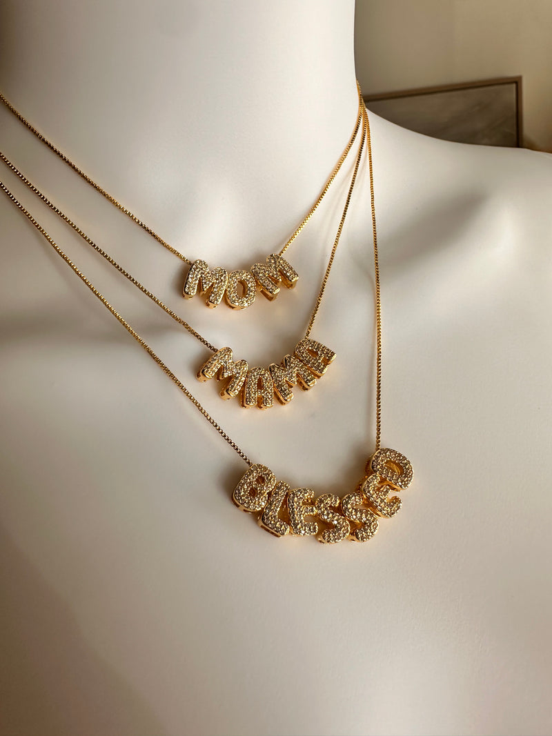 Mom Bubble Charm Necklace