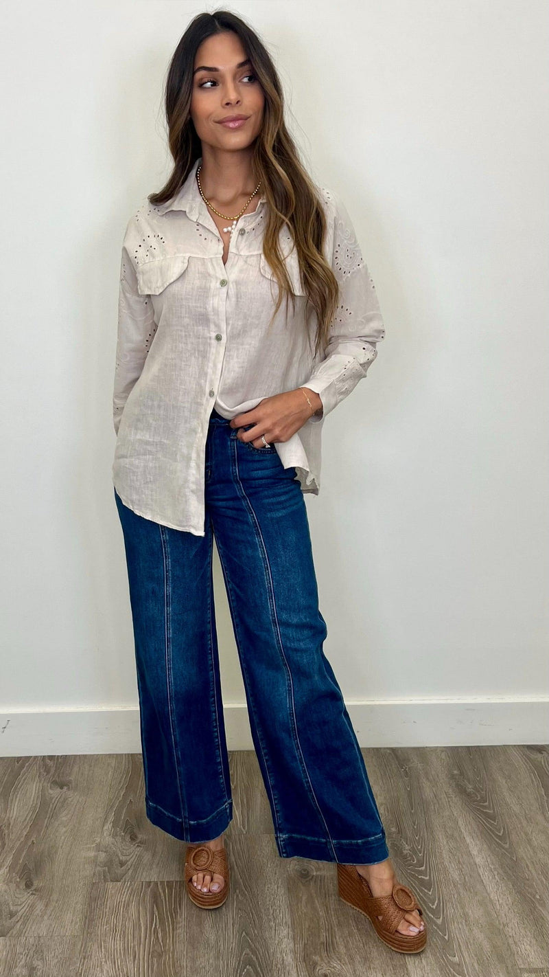 Giuliana Eyelet Top - PRINZZESA BOUTIQUE