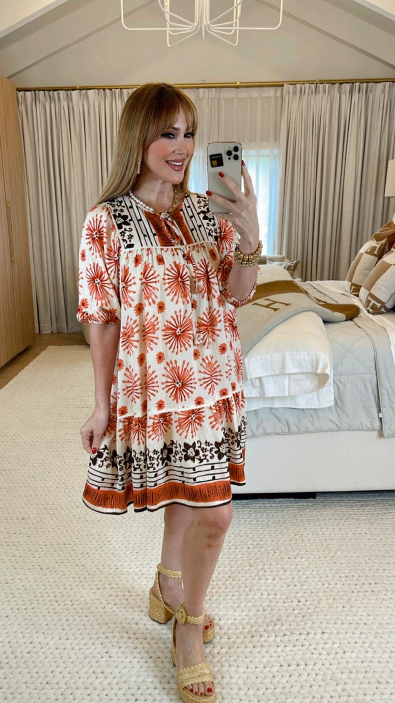 Pascalina Red Print Dress - PRINZZESA BOUTIQUE