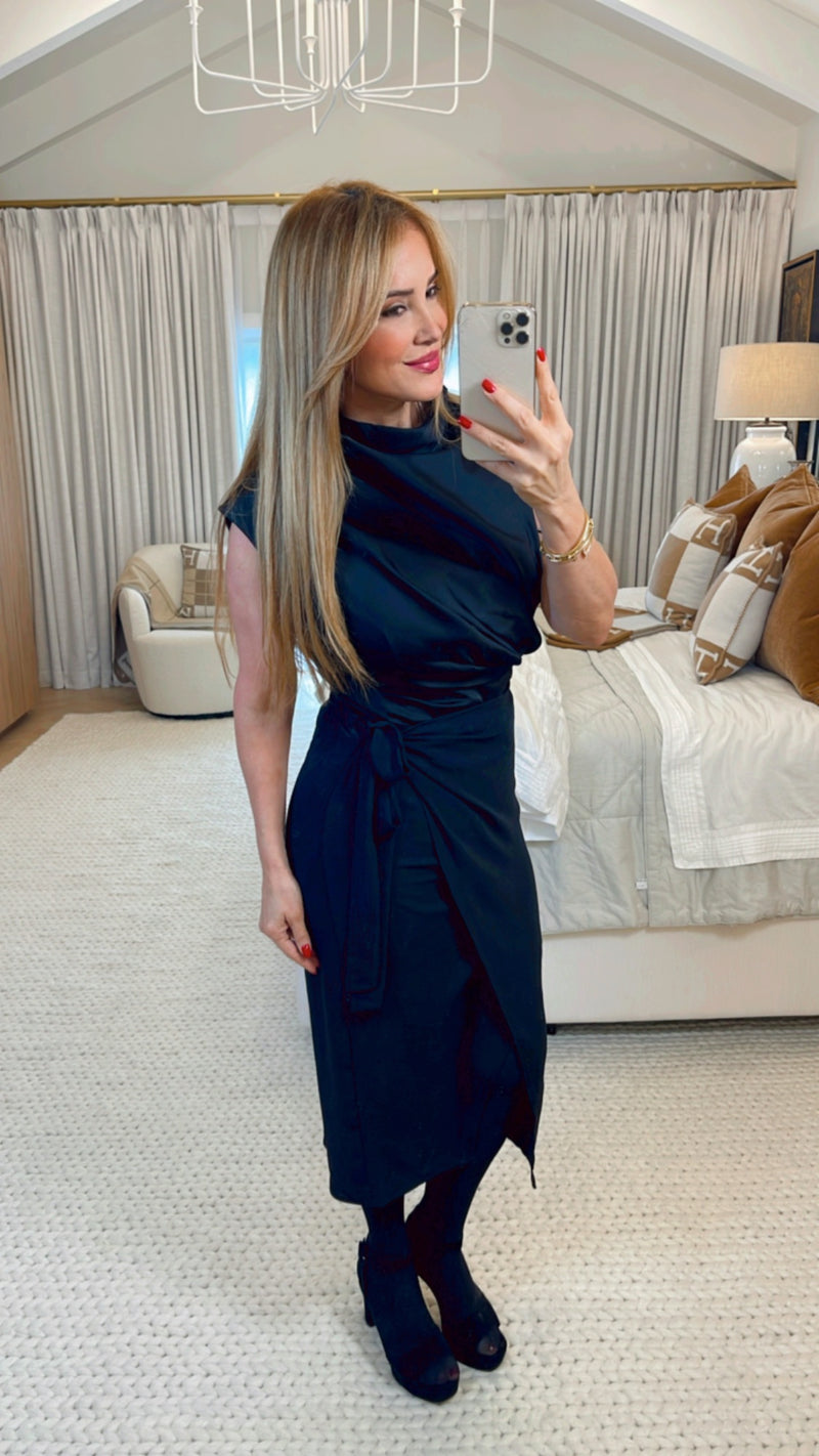 Noelle  Black Midi Skirt