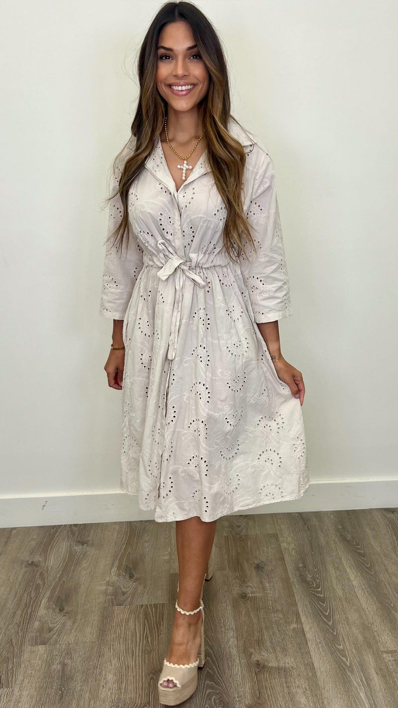 Paolina Eyelet Dress - PRINZZESA BOUTIQUE