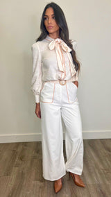 Garner Off White Linen Pants