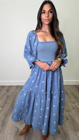 Amber Indigo Maxi Dress - PRINZZESA BOUTIQUE