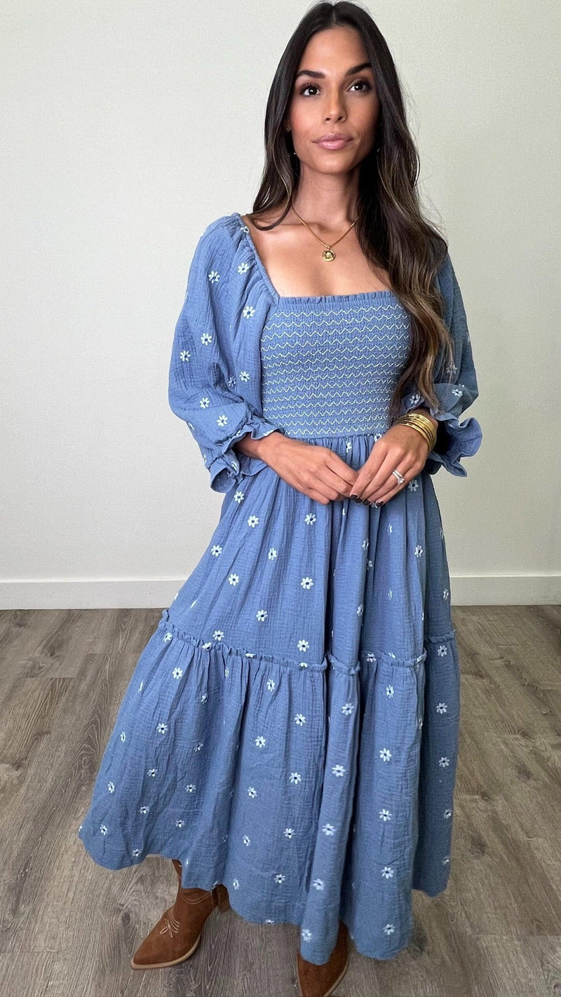 Amber Indigo Maxi Dress - PRINZZESA BOUTIQUE