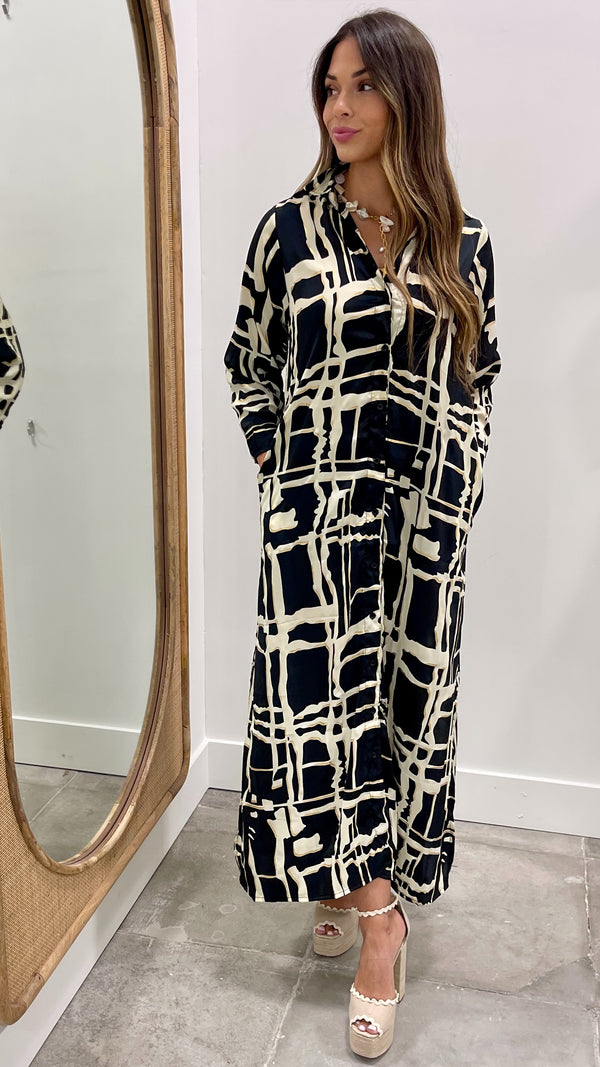 Mina Black Printed Dress