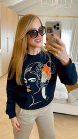 Mayra Embroidered Black Top - PRINZZESA BOUTIQUE