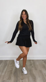 Pleated Tennis Skirt Black