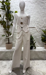 Elegant Sleeveless Two-piece Set Ivory