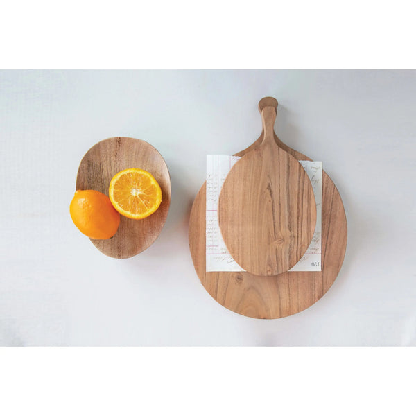 Acacia Wood Cheese/Cutting Board with Handle - PRINZZESA BOUTIQUE