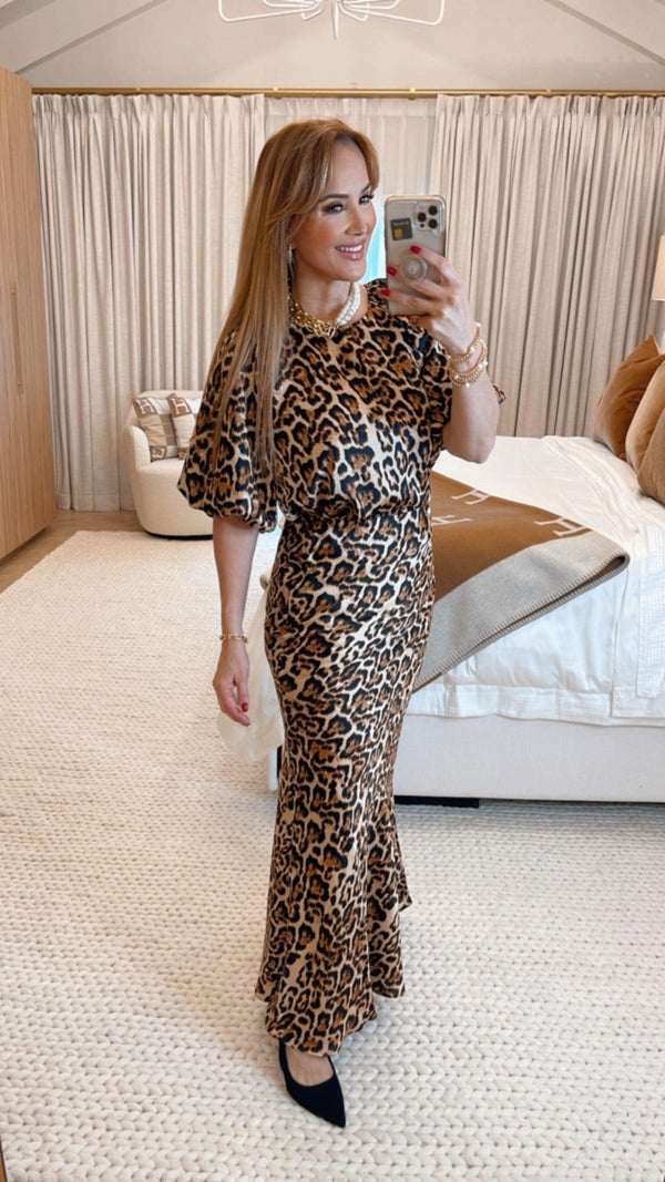 Gracie Brown Animal Print Maxi Skirt - PRINZZESA BOUTIQUE