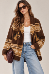 Southwest Horse Knit Cardigan