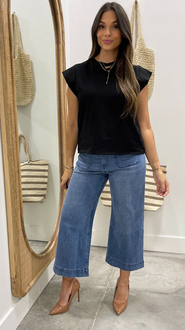 Roan Black Sleeveless Top