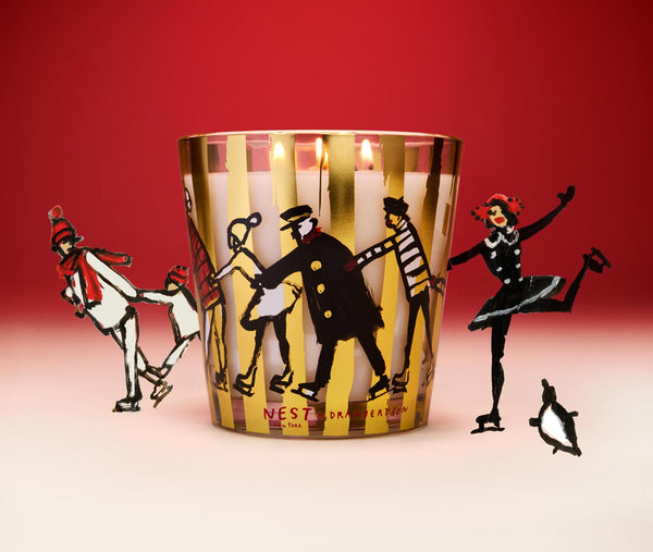 Nest Holiday Drawbertson Holiday Ice Skaters 3 Wick Candle