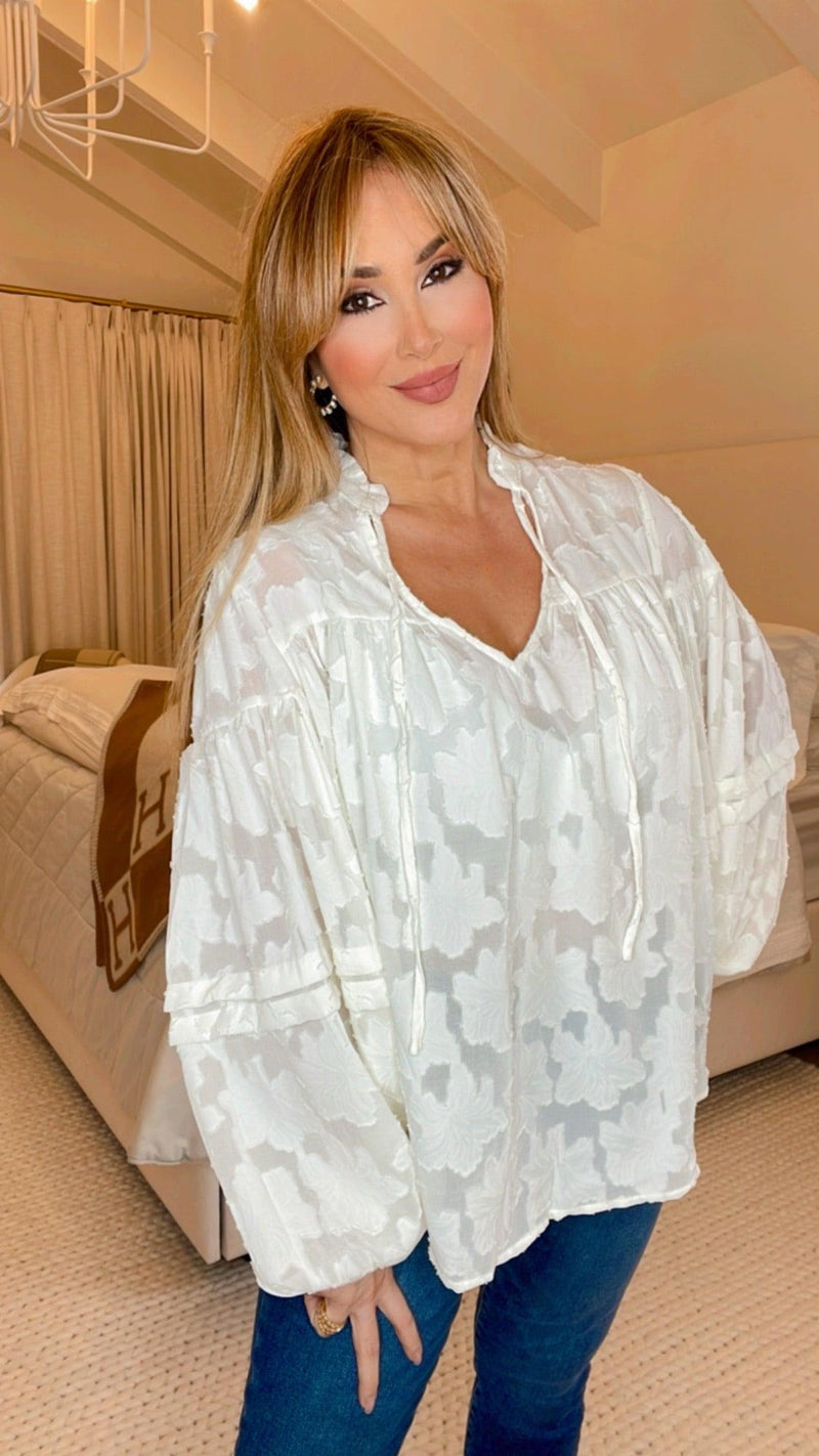 Oriana Off White Blouse - PRINZZESA BOUTIQUE