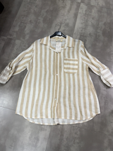 Taupe Linen Striped Set