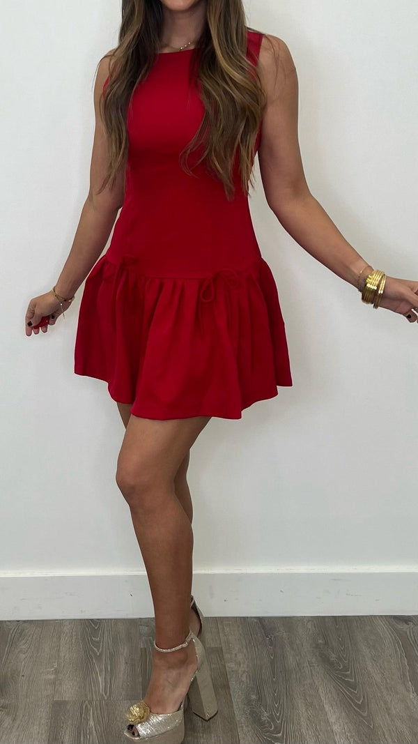 Hollie Red Mini Dress - PRINZZESA BOUTIQUE