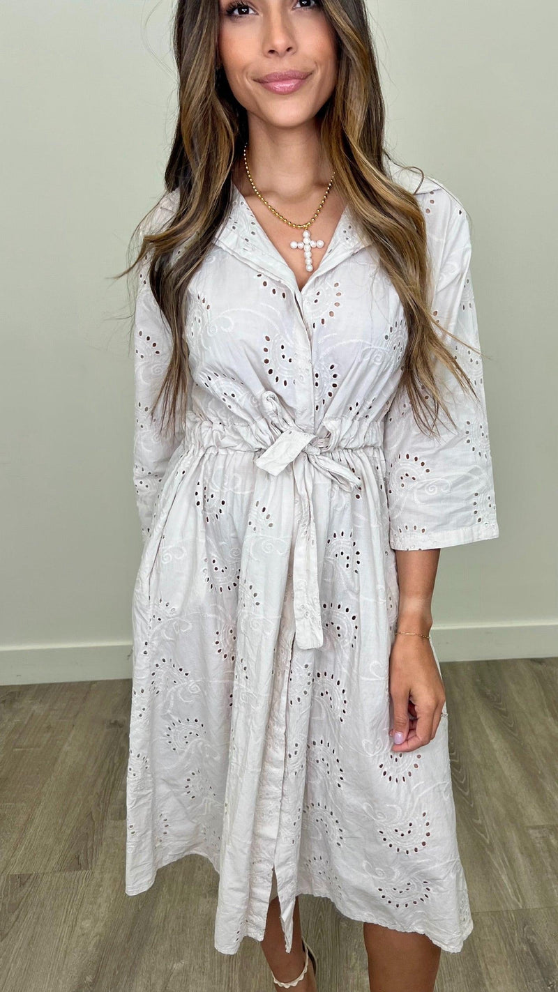 Paolina Eyelet Dress - PRINZZESA BOUTIQUE
