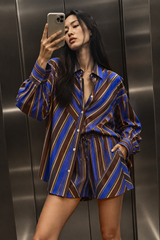 Fall Art Deco Button Down Top