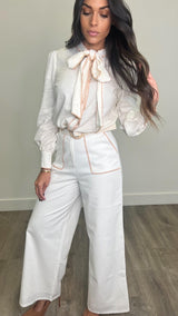 Garner Off White Linen Pants