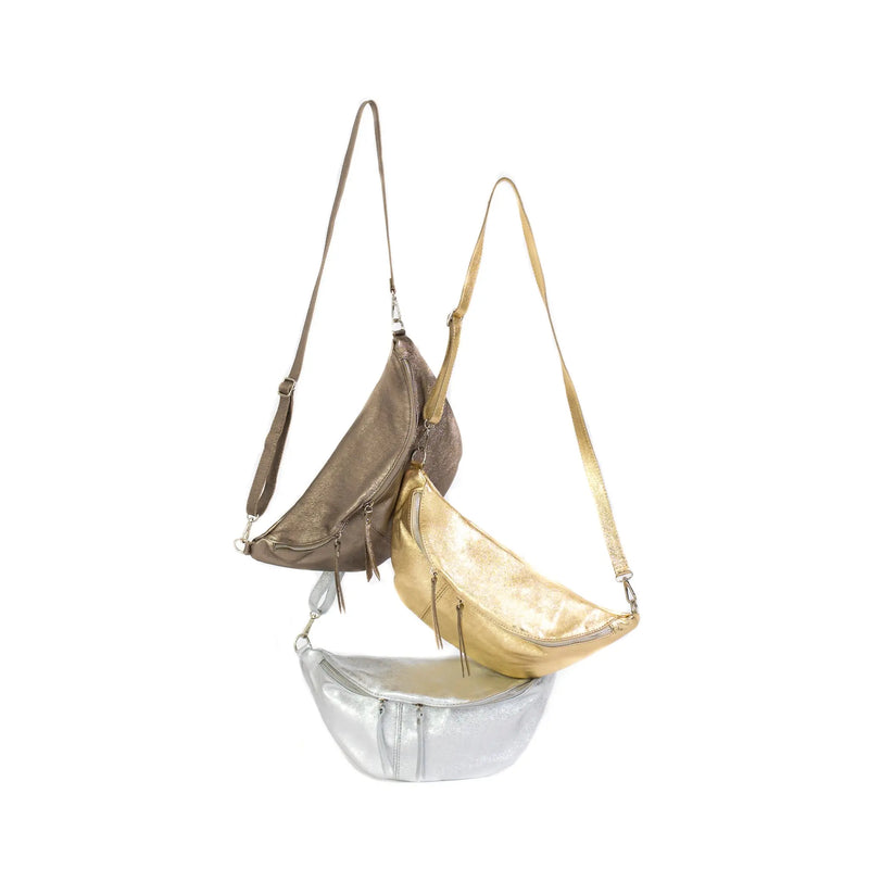 Bambina Metallic Leather Travel Fanny Bag - PRINZZESA BOUTIQUE