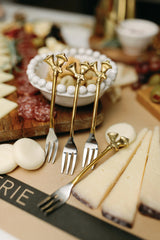 Bells Stainless Steel and Brass Forks, Set of 4 - PRINZZESA BOUTIQUE