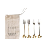 Bells Stainless Steel and Brass Forks, Set of 4 - PRINZZESA BOUTIQUE