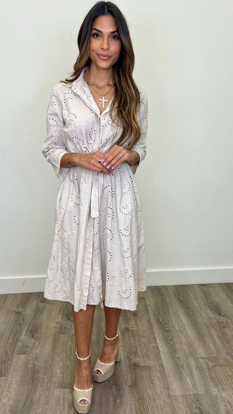 Paolina Eyelet Dress - PRINZZESA BOUTIQUE