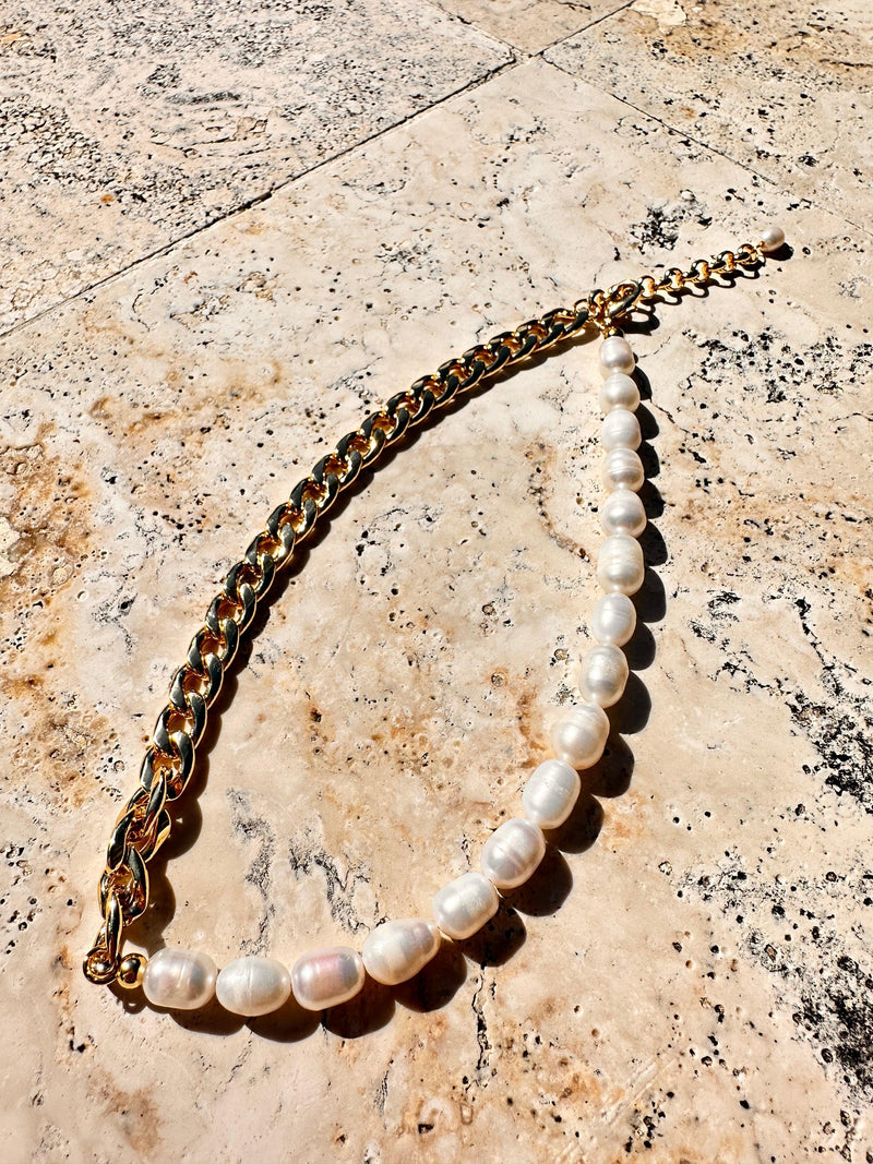 Thais Pearl Chain Necklace - PRINZZESA BOUTIQUE