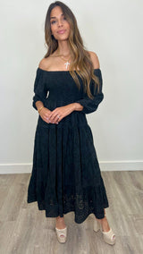 Isabella Eyelet Maxi Dress - PRINZZESA BOUTIQUE