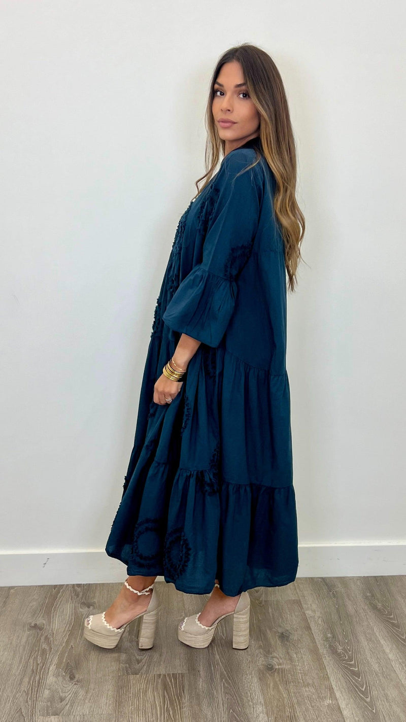 Serena Cotton Maxi Dress - PRINZZESA BOUTIQUE