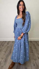 Amber Indigo Maxi Dress - PRINZZESA BOUTIQUE