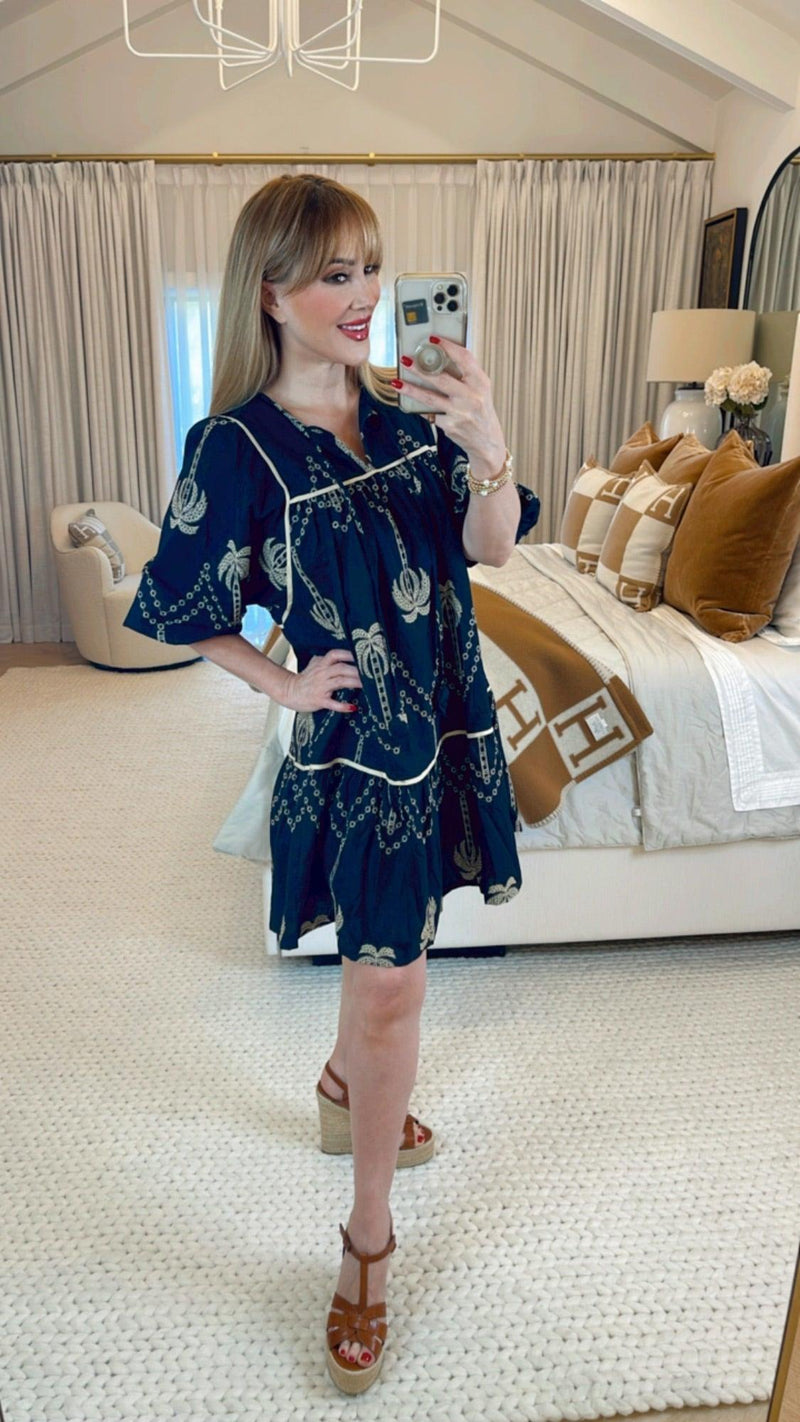 Margaux Black Embroidered Dress - PRINZZESA BOUTIQUE