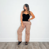 Roux Cargo Pants in Taupe - PRINZZESA BOUTIQUE