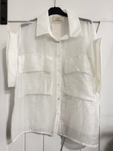 Button Down Italian Blouse in White