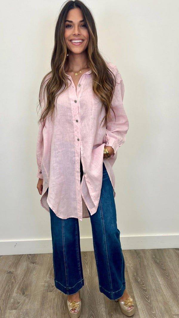 Martina Linen Button Up Dress