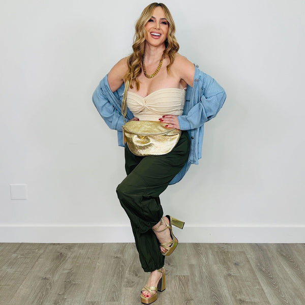 Heath Parachute Cargo Pant in Olive - PRINZZESA BOUTIQUE
