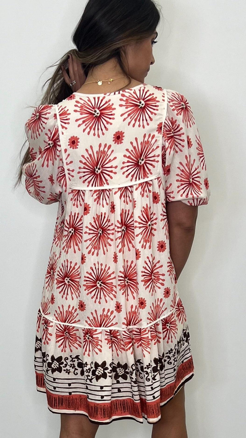 Pascalina Red Print Dress - PRINZZESA BOUTIQUE