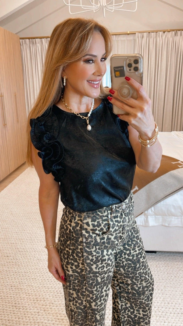 Carina Black Top - PRINZZESA BOUTIQUE