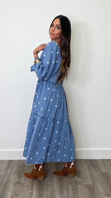 Amber Indigo Maxi Dress - PRINZZESA BOUTIQUE
