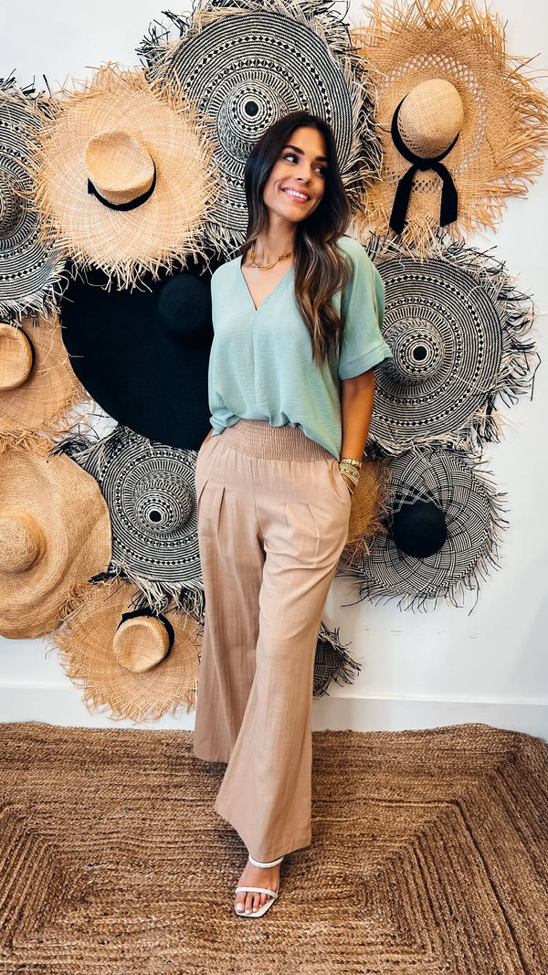 Cailan Taupe Pants - PRINZZESA BOUTIQUE