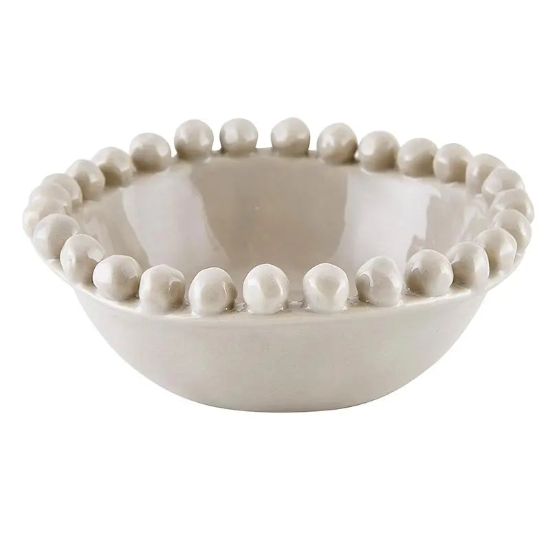 Ceramic Beaded Bowl in Gray - PRINZZESA BOUTIQUE
