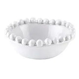 Ceramic Beaded Bowl in White - PRINZZESA BOUTIQUE
