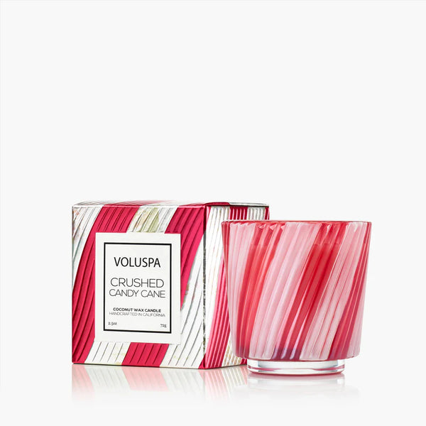 Crushed Candy Cane Pedestal Candle Gift
