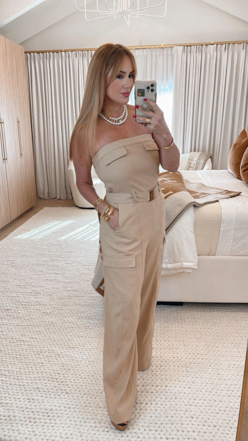 Elwood Camel Jumpsuit - PRINZZESA BOUTIQUE